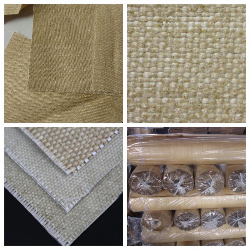 ¿Cuál es la composición de la tela de fibra de vidrio recubierta de vermiculita?